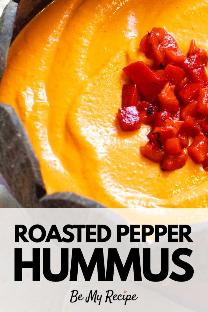 "Roasted red pepper hummus recipe" by Be My Recipe - Pin
