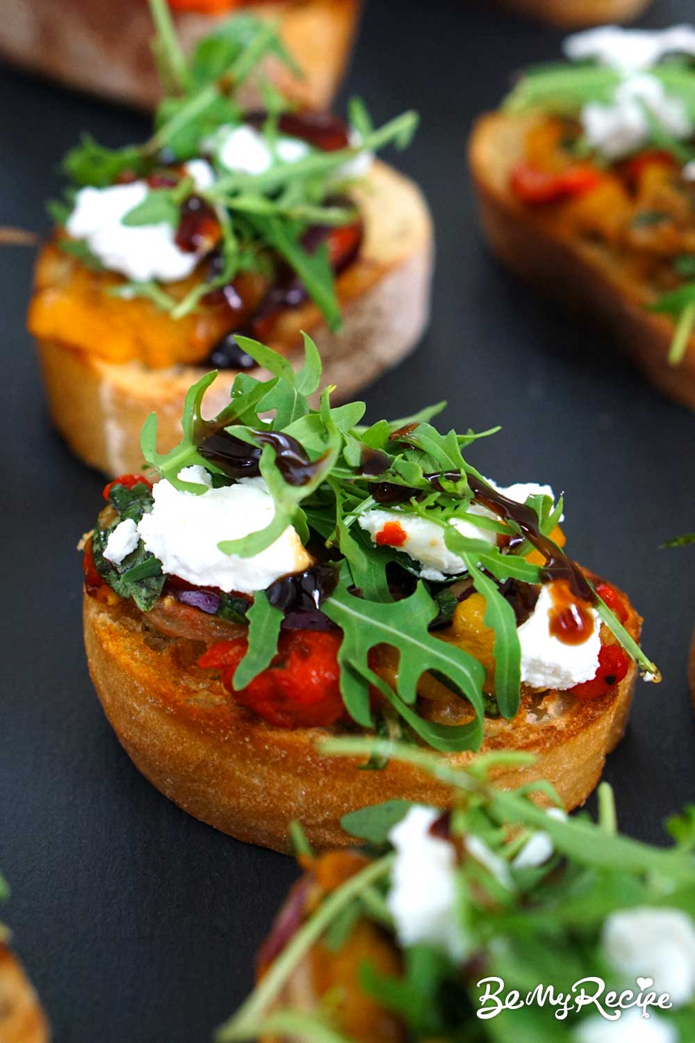 Sweet and Creamy Goat Cheese Roasted Pepper Toast Recipe
