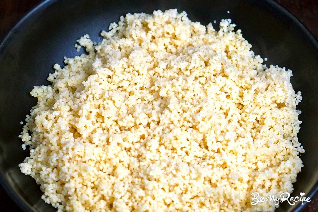 Couscous in a large bowl
