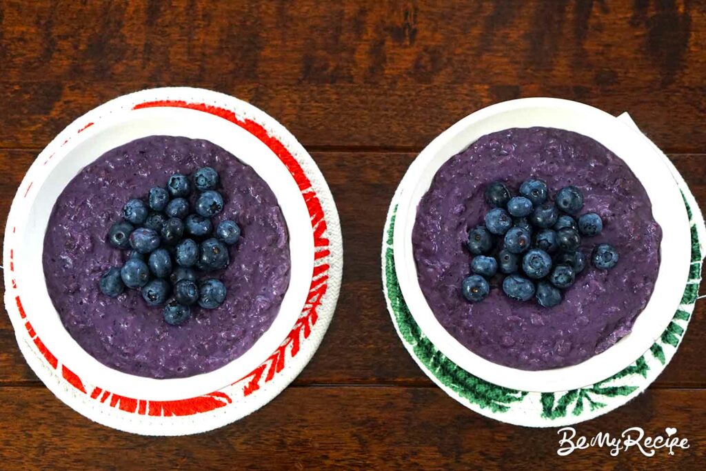 Blueberry Oatmeal (topped with fresh blueberries)