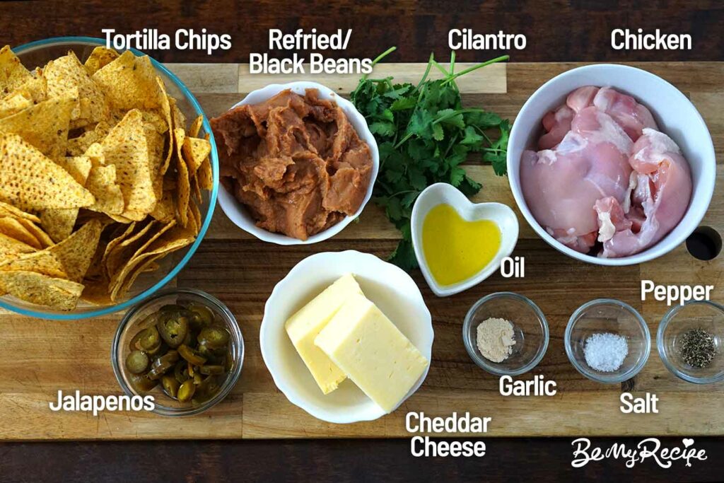 Loaded nachos ingredients (listed in the article).