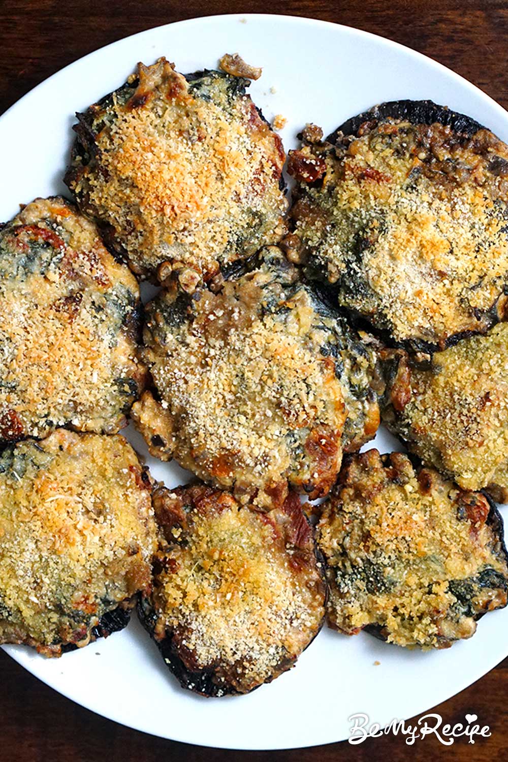 Stuffed Mushrooms with Ricotta, Parmesan, Spinach and Sundried Tomatoes