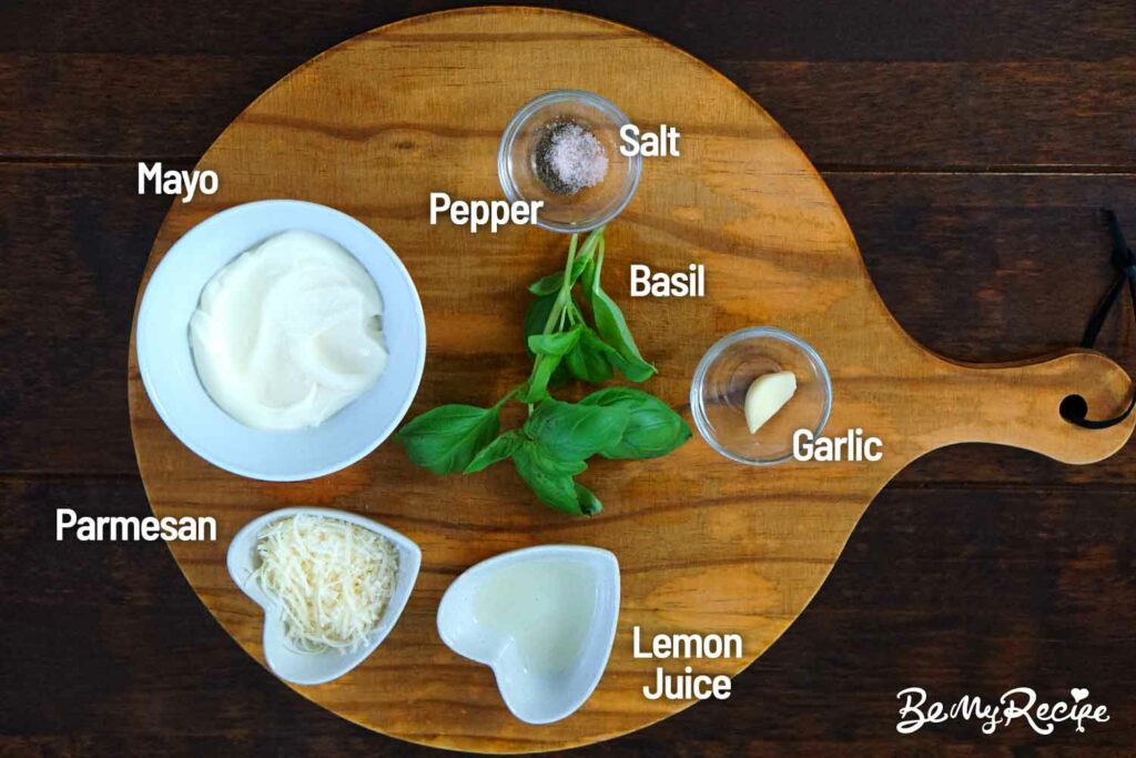 lemon basil parmesan sauce (ingredients)