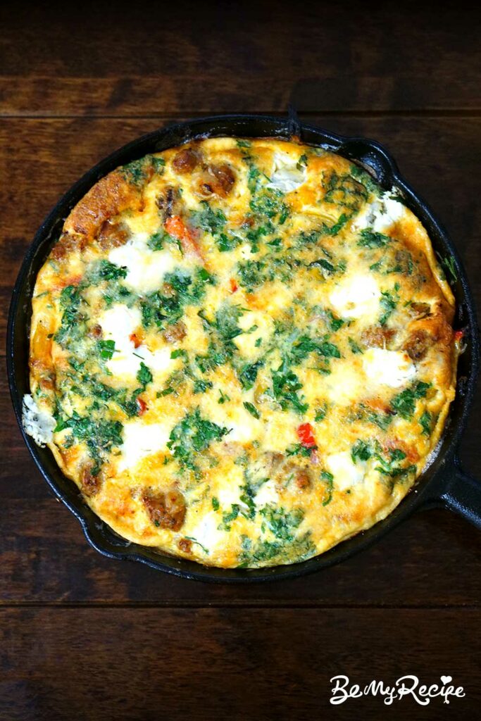 Frittata ready to be served
