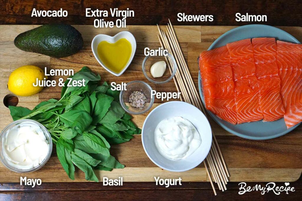 Salmon skewers ingredients