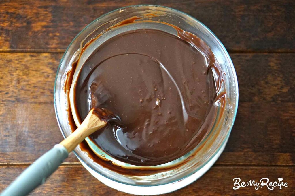 Melted chocolate truffle mixture