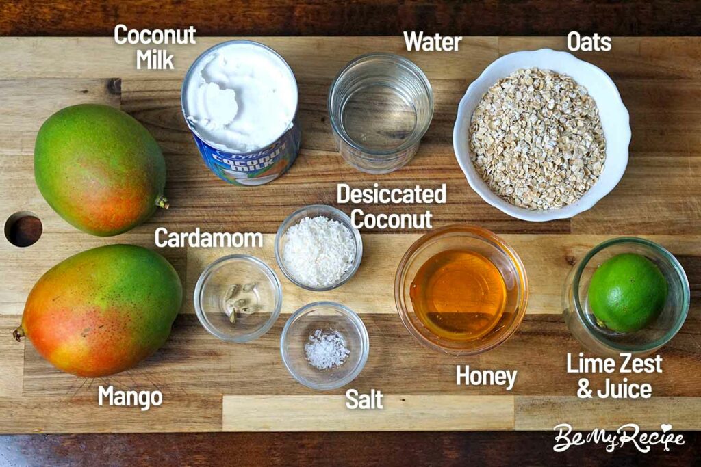 Ingredients for Tropical Mango Coconut Oatmeal