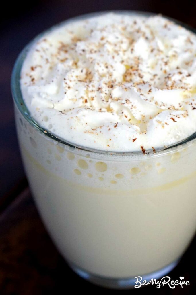 White Hot Chocolate with freshly grated nutmeg on top.