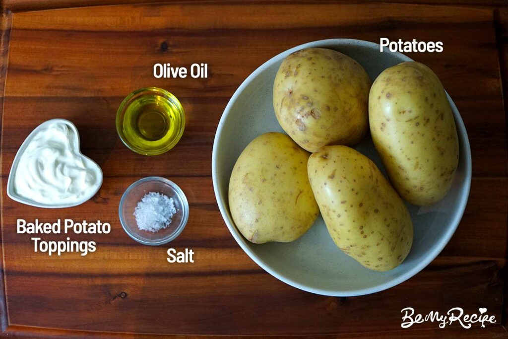 Ingredients for Air-Fryer Baked Potatoes in a Bowl