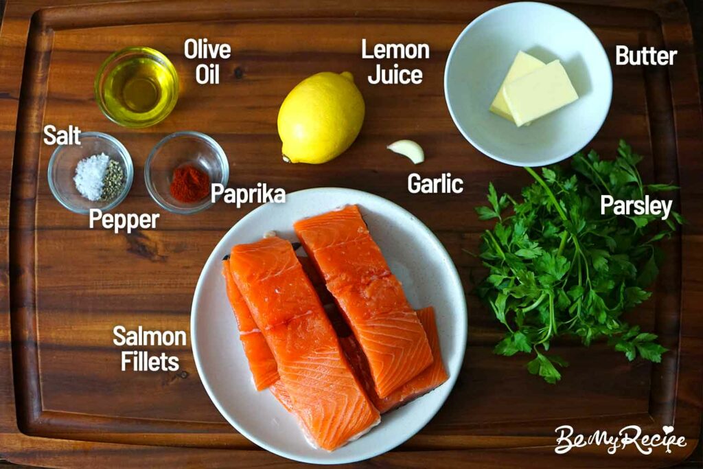 Ingredients for the air fryer salmon