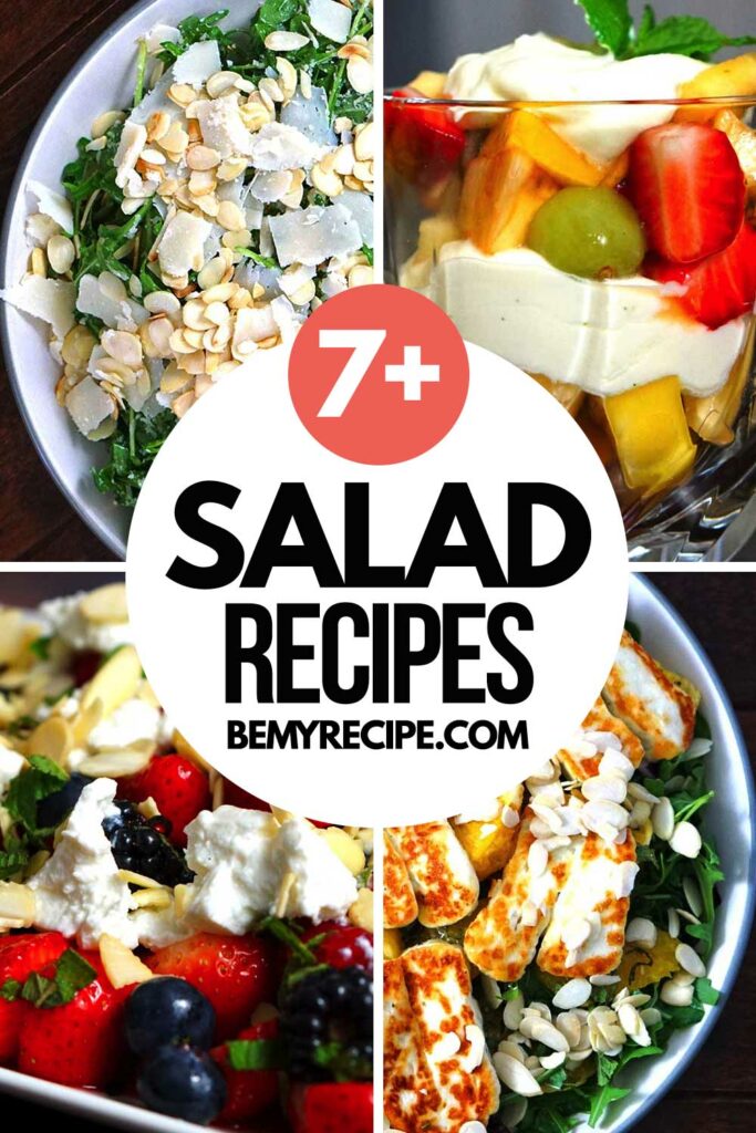 Salad Recipes (collage featuring multiple salads)