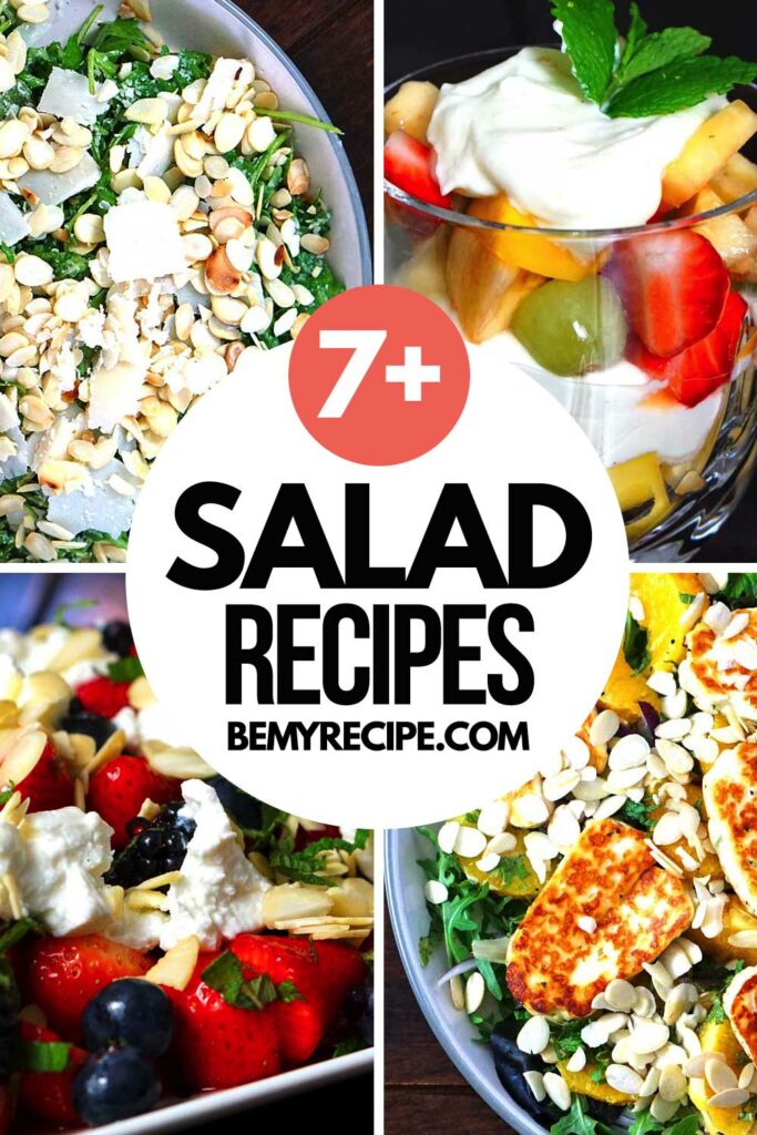 Salad recipes collage (linking to the salad recipes roundup).