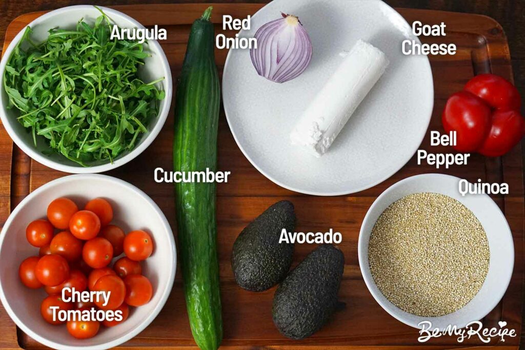 Ingredients for the quinoa salad