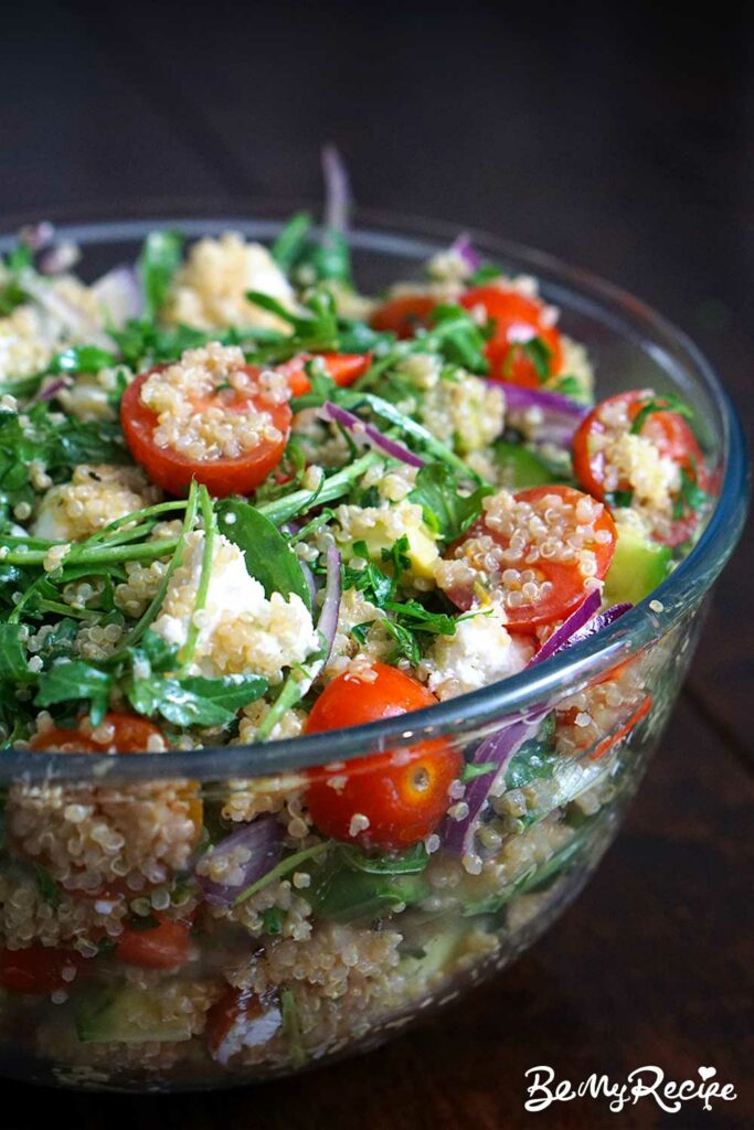Quinoa salad in a large bowl