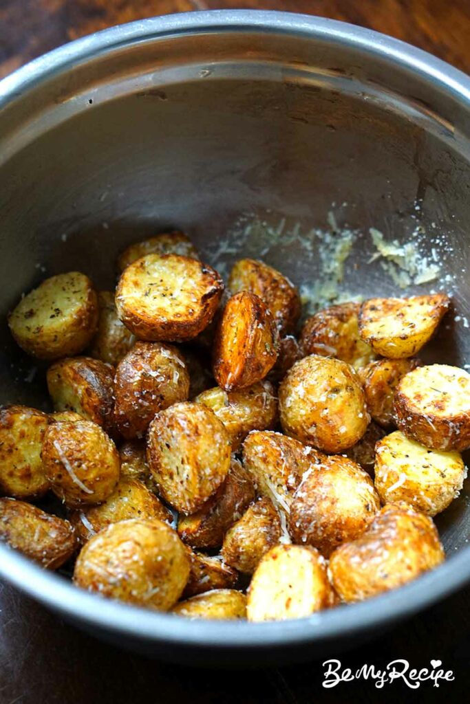 Air fryer baby potatoes with parmesan