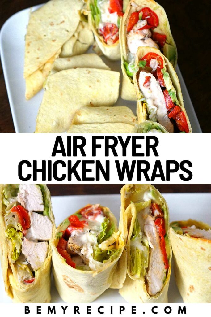 Air Fryer Chicken Wrap with Parmesan-Mayo, Avocado, and Roasted Peppers