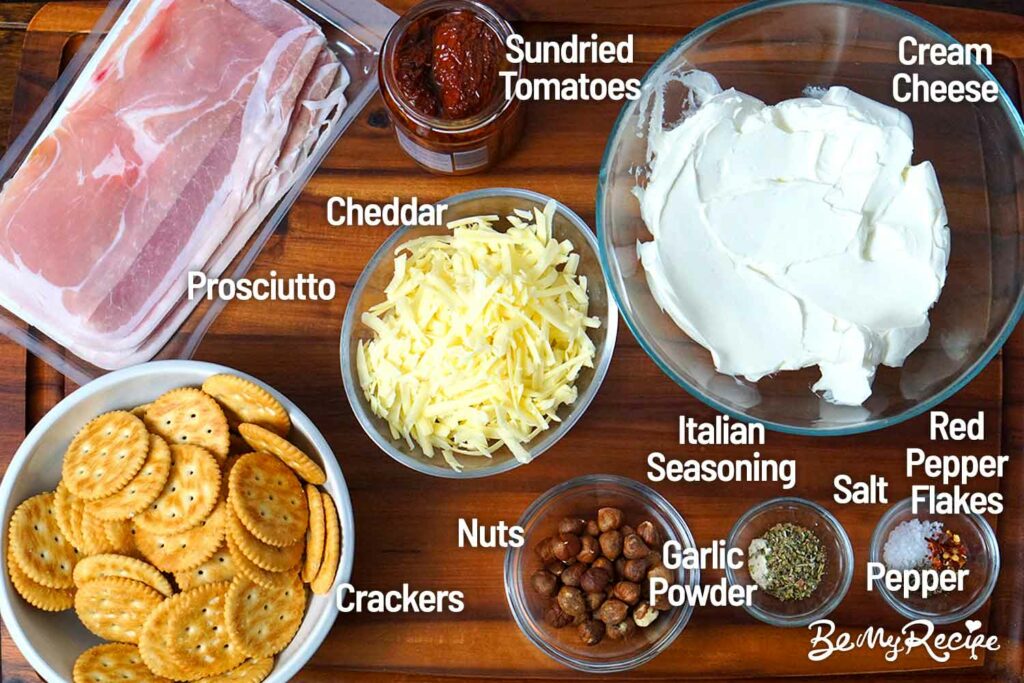 Ingredients for the cream cheese ball