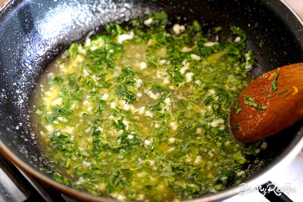 Butter, garlic, and parsley sauce