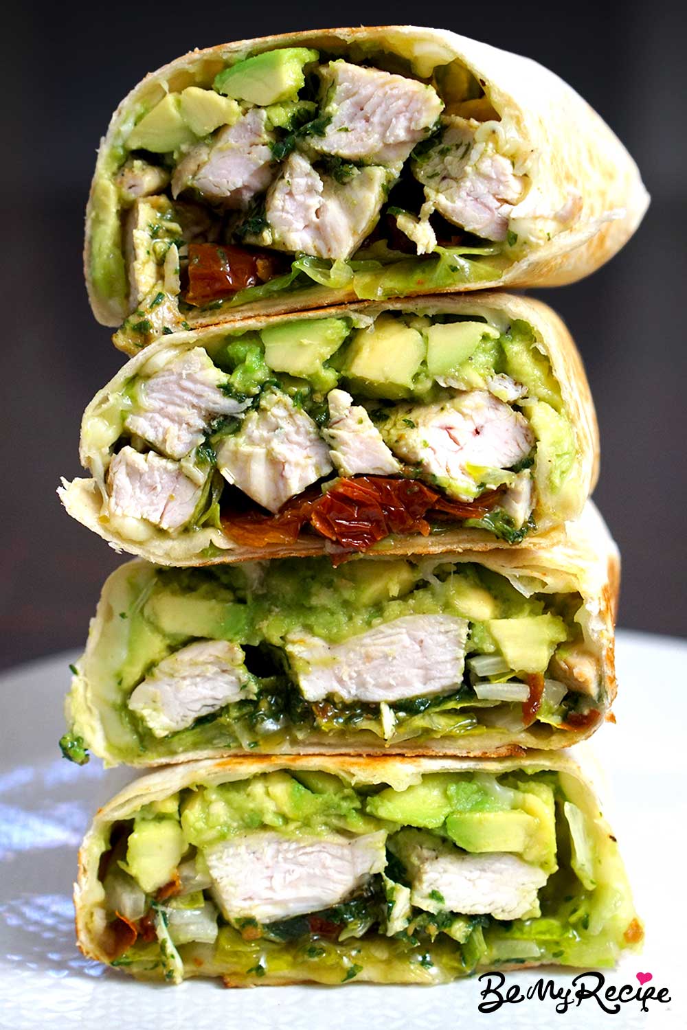 Pesto Chicken Wraps with Sun-Dried Tomatoes