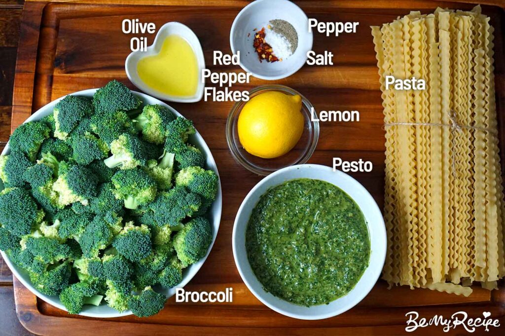 Ingredients for the roasted broccoli and pasta