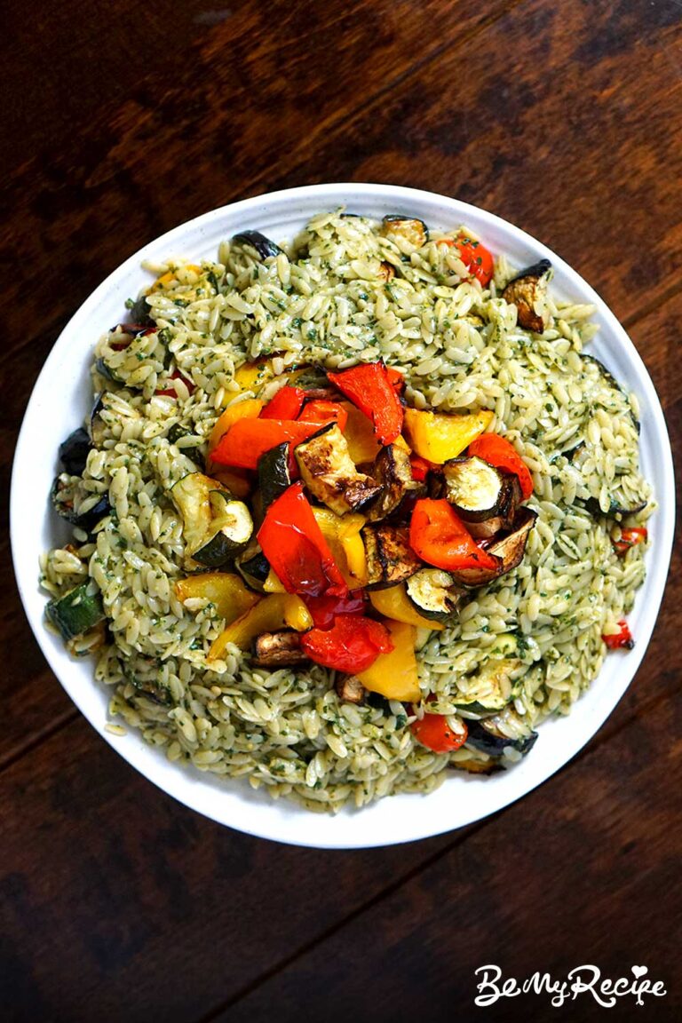 Pesto Orzo with Roasted Vegetables