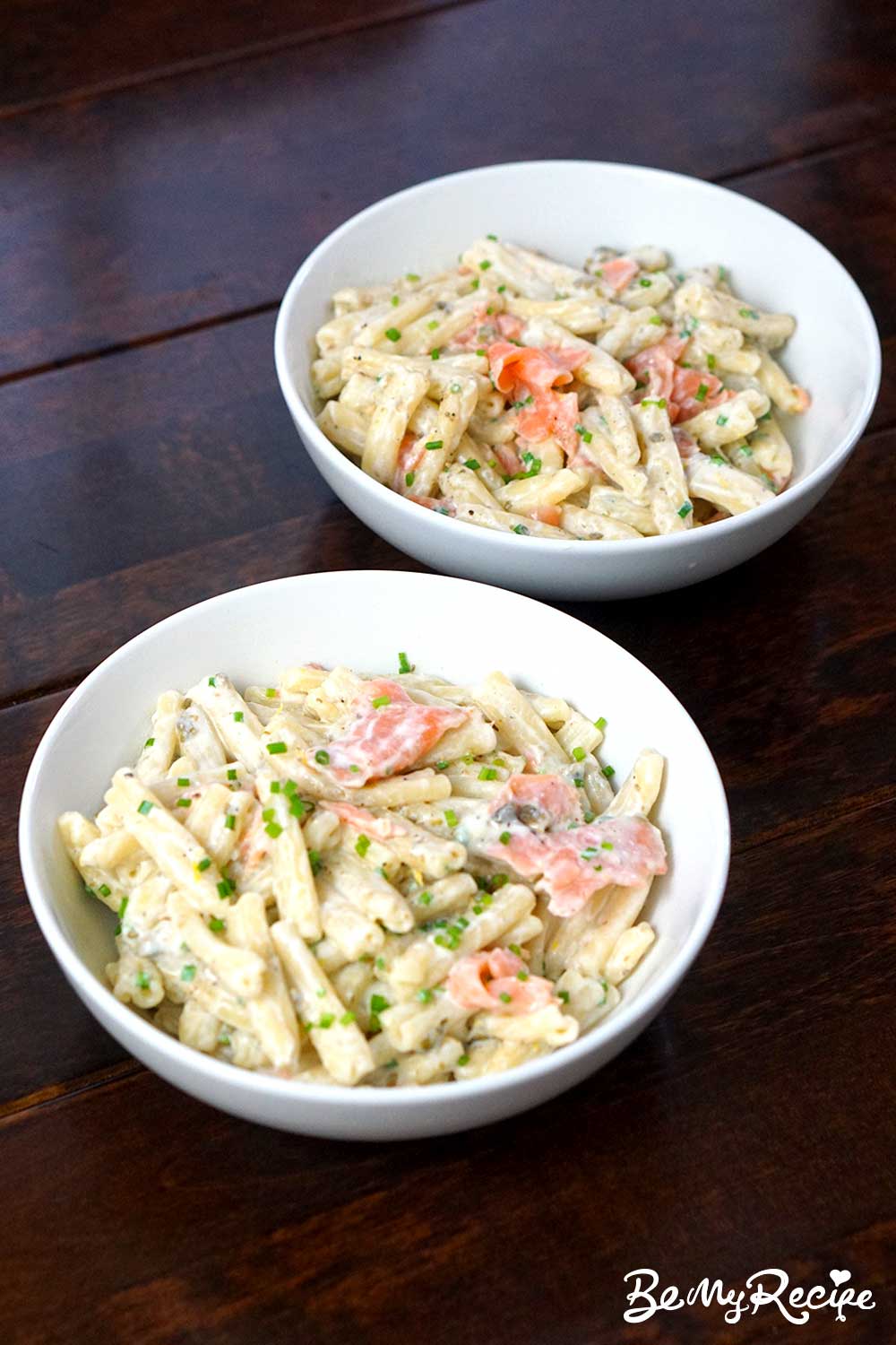Smoked Salmon Pasta with Lemon Ricotta Sauce, Capers, and Chives (15-Minute Recipe)